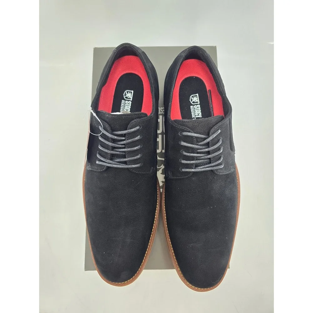 Stacy Adams Preston Oxford Shoes Mens 7.5 Black Suede Leather Lace Up - New